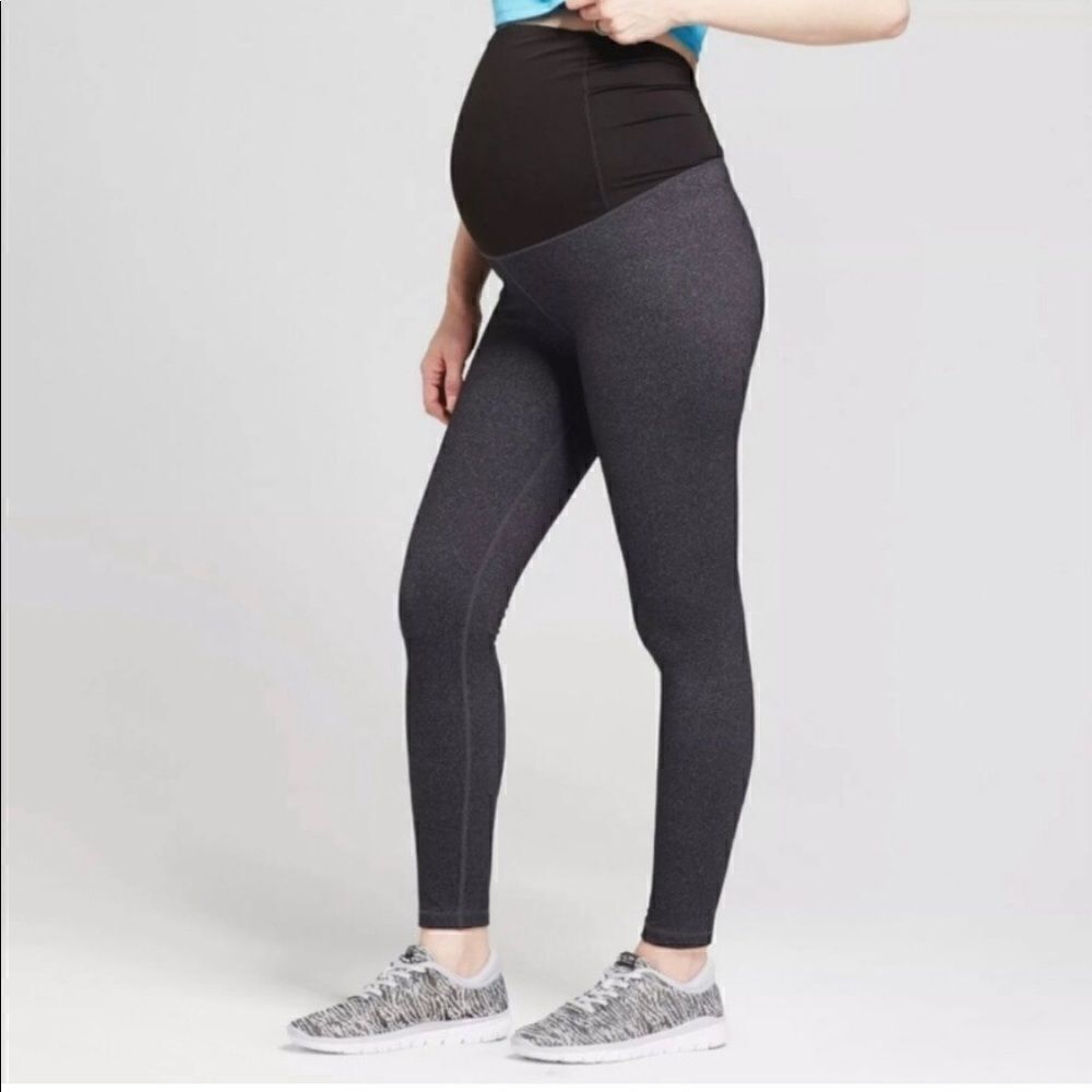 Ingrid & Isabel Maternity Gray Active Leggings with Crossover Panel
